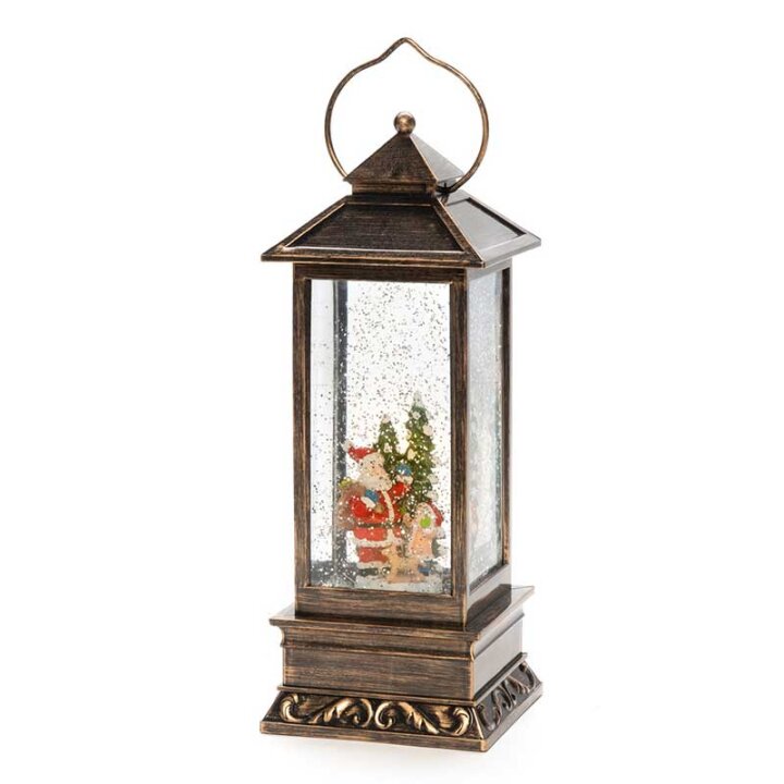 BOŽIĆNA DEKORACIJA LANTERNA DJED BOŽIĆNJAK S LED SVJETLOM 10,5x28,5 cm