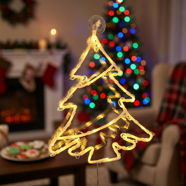 BOŽIĆNA DEKORACIJA ZA PROZOR S 35 LED ŽARULJICA 34x2x28 cm- TOPLO BIJELA