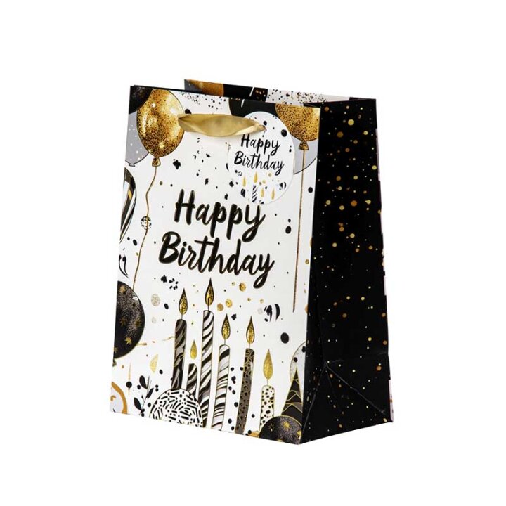 POKLON VREĆICA HAPPY BIRTHDAY 23x18x10cm - SORT