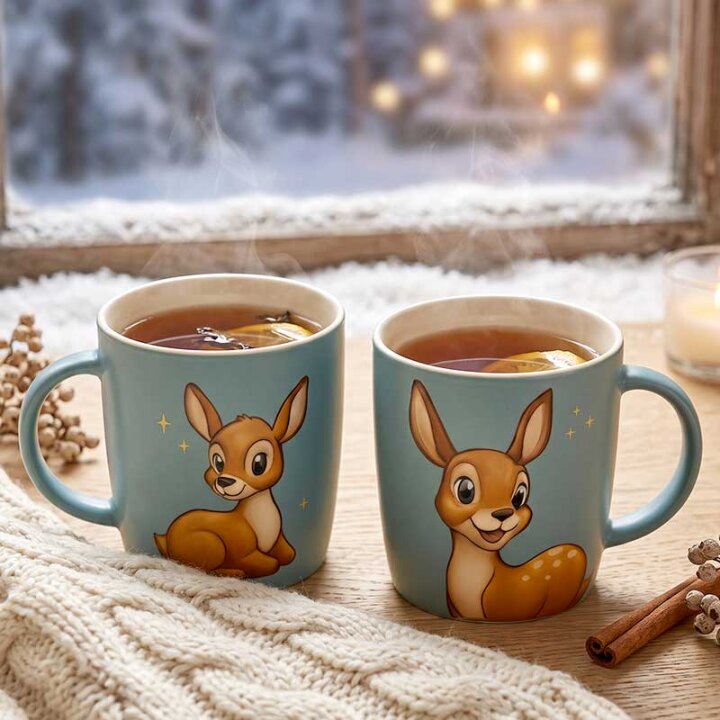 ŠALICE PORCULANSKE 2/1 380 mL - BAMBI MOTIV