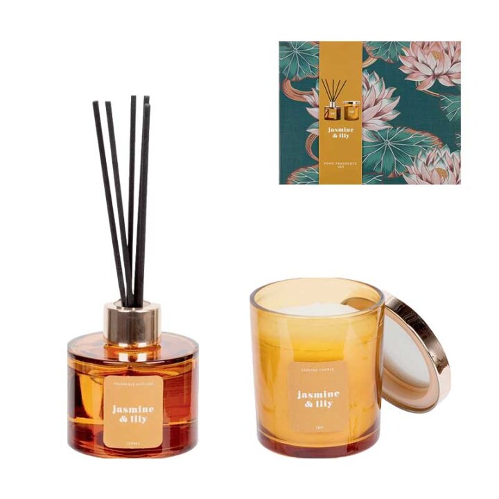 MIRIS ZA PROSTOR 100 mL I MIRISNA SVIJEĆA 145 gr SET - JASMIN I LJILJAN