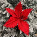 CVIJET CRVENI S GLITEROM BOŽIĆNA DEKORACIJA 24 cm