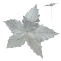 CVIJET BIJELI S GLITEROM BOŽIĆNA DEKORACIJA 24 cm