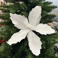 CVIJET BIJELI S GLITEROM BOŽIĆNA DEKORACIJA 24 cm