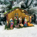 BOŽIĆNE JASLICE S 9 FIGURA I SA SVJETLOM 30x10x19,5 cm