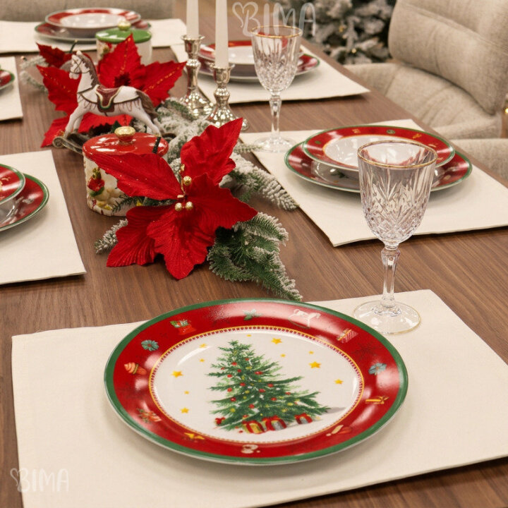 SERVIS ZA JELO PORCULANSKI 12 DIJELNI - BOŽIĆNI DEKOR