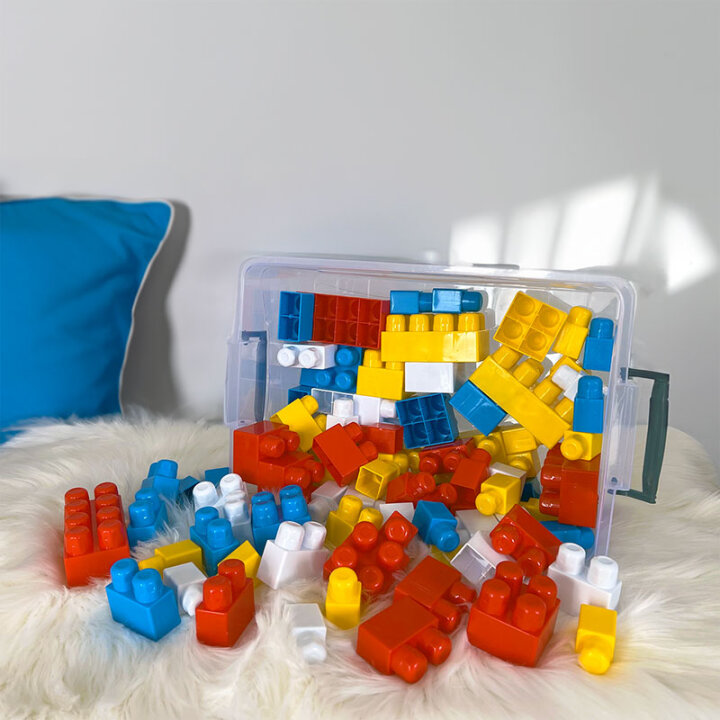 VELIKE DJEČJE KOCKE BLOCKS 85 DIJELNE U POSUDI