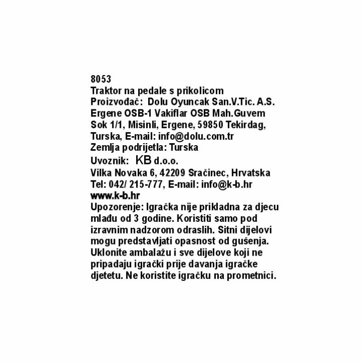 TRAKTOR NA PEDALE S PRIKOLICOM ZELENI