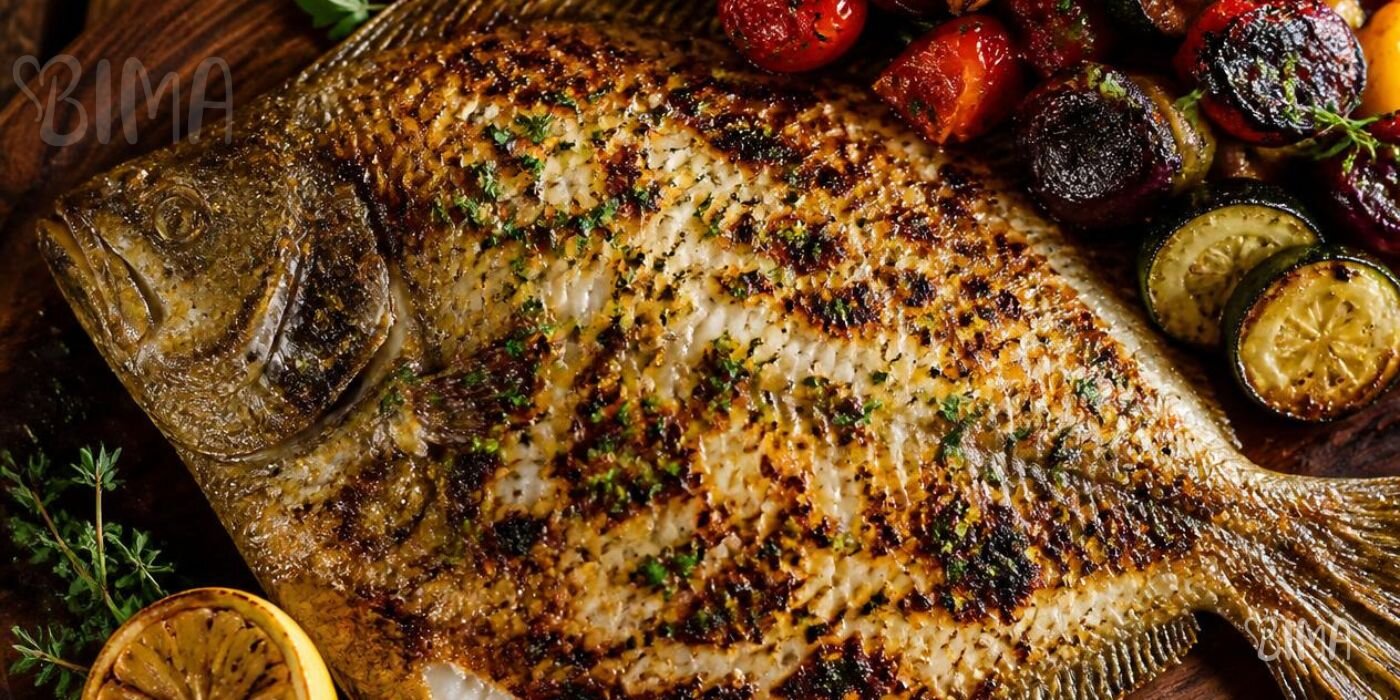 Grilani Romb s uljem od pečenog češnjaka i svježim relishom od rajčice
