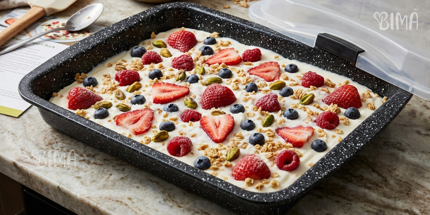 Smrznuti jogurt s voćem i granolom - Frozen Yogurt Bark